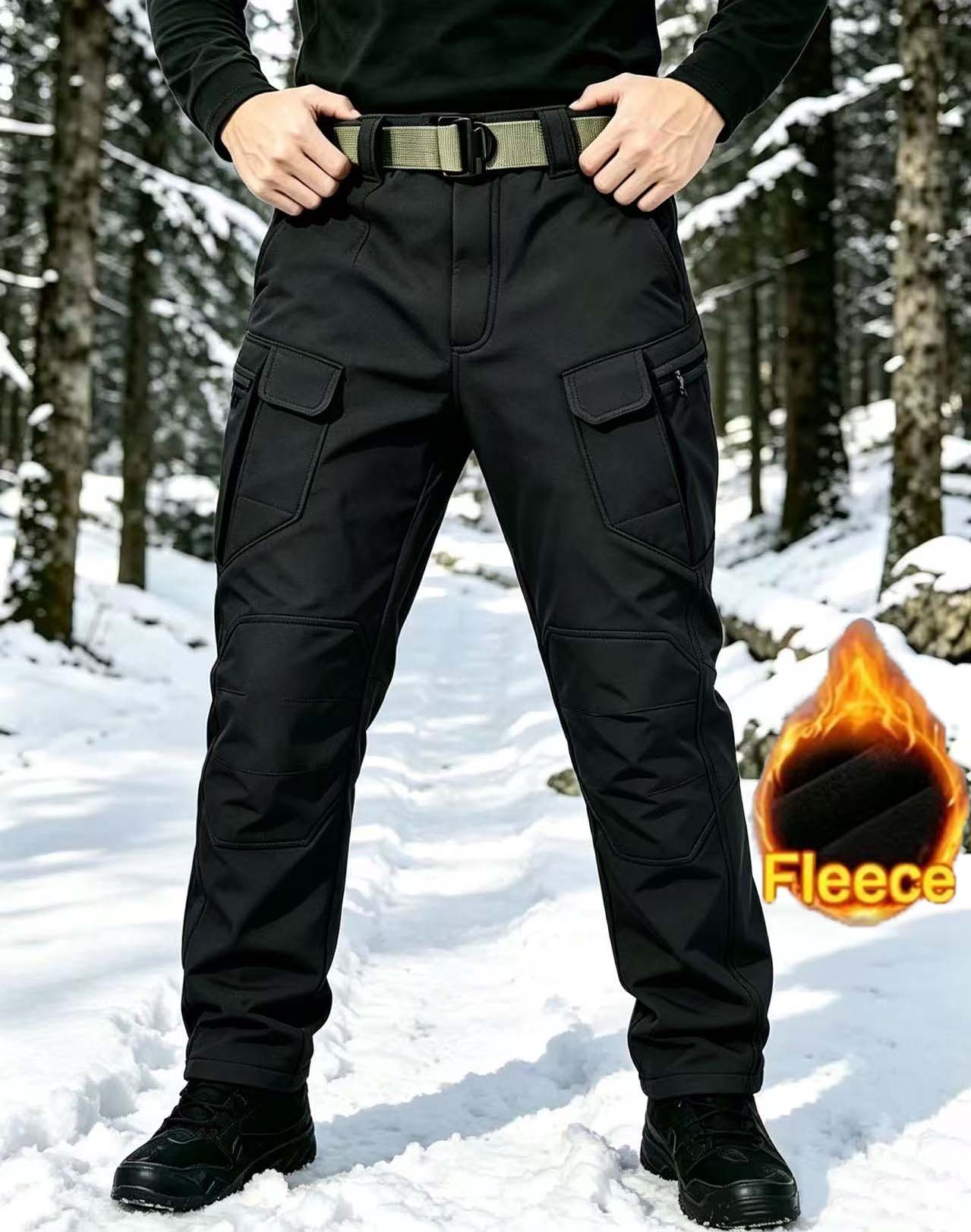Fly Line - Pantaloni Cargo Invernali da Uomo Foderati